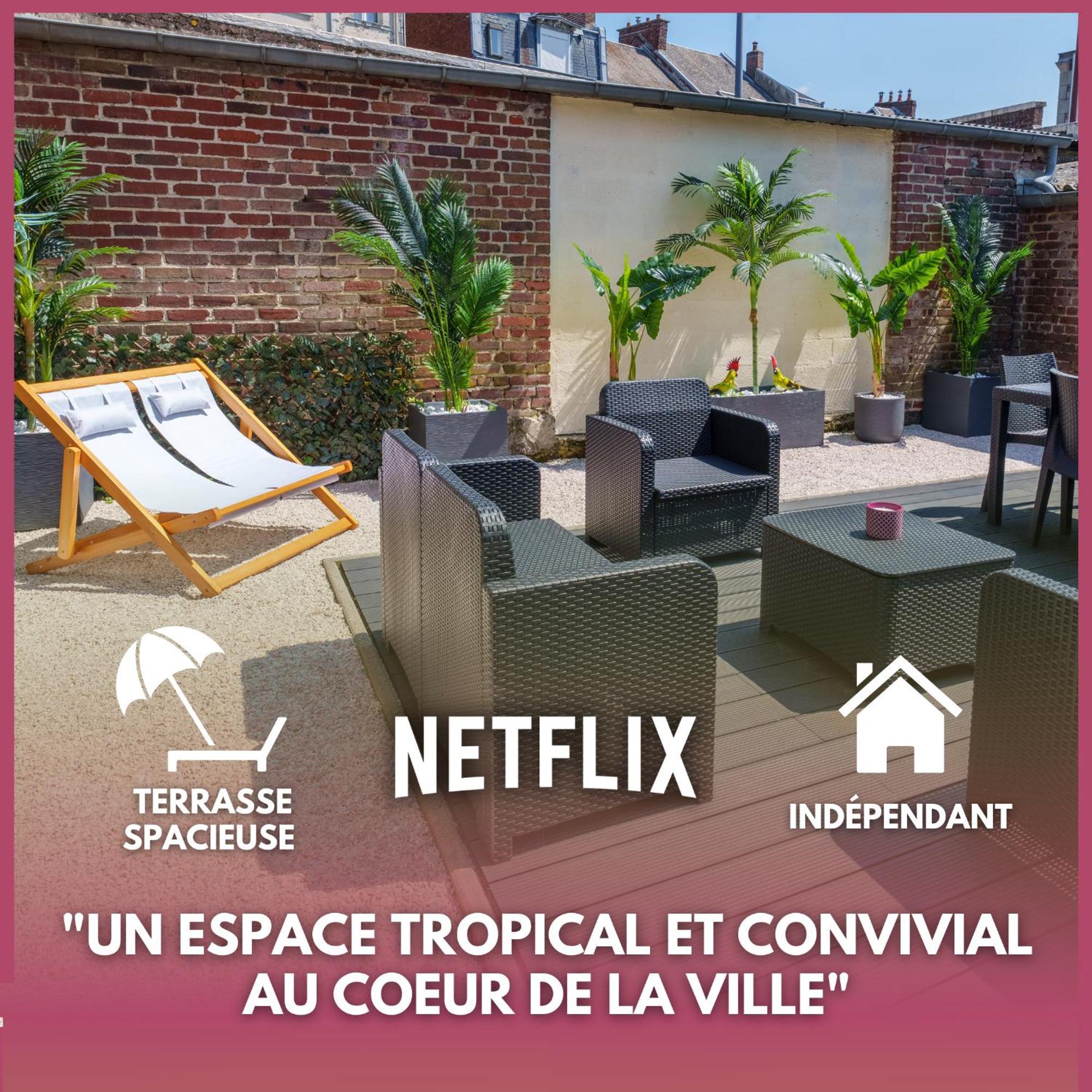 L'Escale Tropicale, Appartement Independant Avec Terrasse Privative Saint-Quentin  Exterior foto
